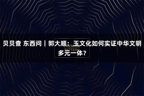 贝贝查 东西问｜郭大顺：玉文化如何实证中华文明多元一体？